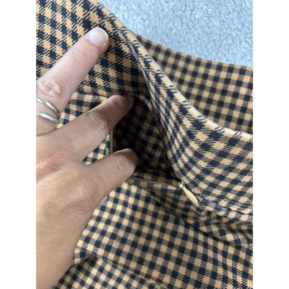 Lands' End starfish pants petite Large Brown/ Black check Slim Strait Leg 0739 - Picture 8 of 10